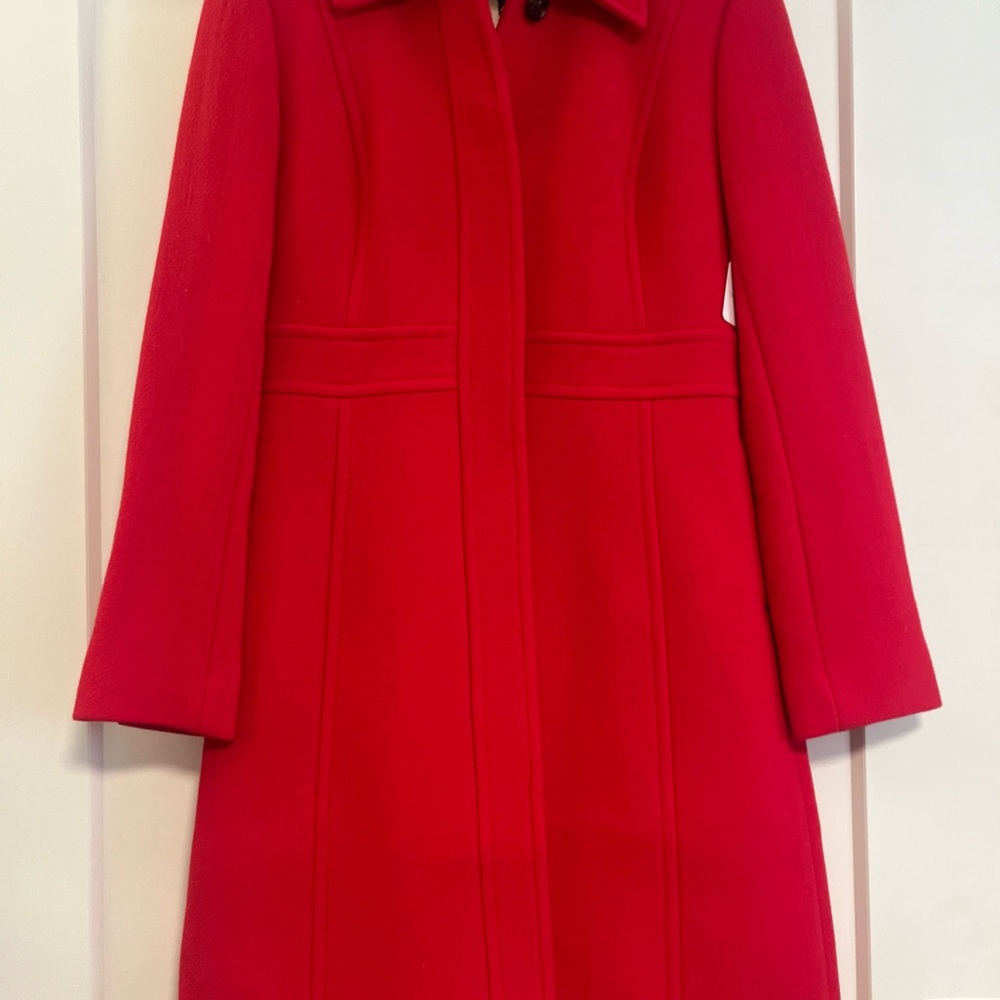 J. Crew Bold Red Wool Coat